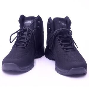 SHULOOK Men’s Hiking Boots Size 10.5 Black Mesh Lace Up Outdoor Trail Shoes